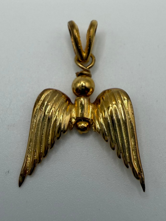 HNC868 Gold Plated Sterling Silver Angel Wing Charm