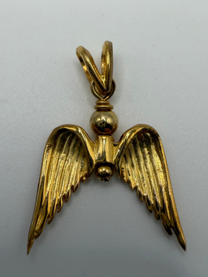 HNC868 Gold Plated Sterling Silver Angel Wing Charm