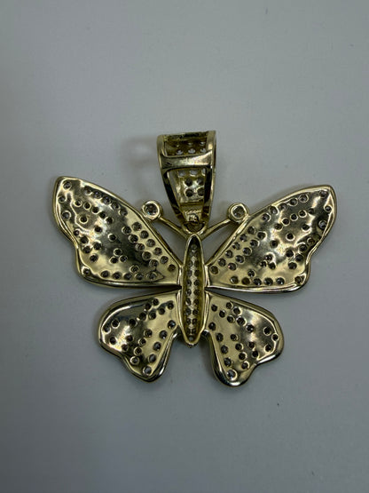 Gold Plated Sterling Silver CZ Butterfly Charm