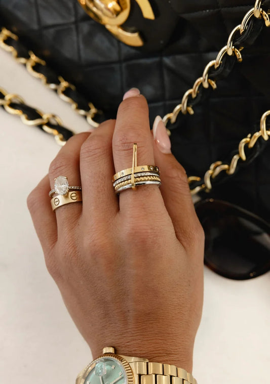 Chansutt Pearls The Charlie Ring 18k Plated Stainless Steel Water Resistant