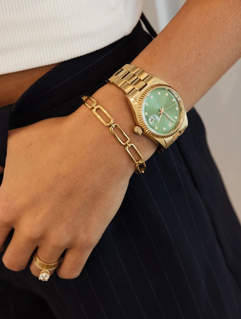 400020 Chansutt Pearls Sally Gold Bracelet 6-8 inches Waterproof 18k Plated Stainless Steel Water Resistant Lifetime Warranty