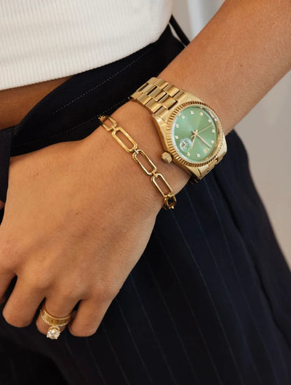 400020 Chansutt Pearls Sally Gold Bracelet 6-8 inches Waterproof 18k Plated Stainless Steel Water Resistant Lifetime Warranty