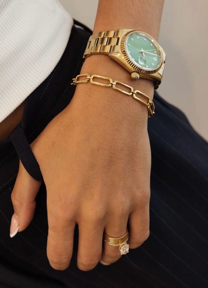 400020 Chansutt Pearls Sally Gold Bracelet 6-8 inches Waterproof 18k Plated Stainless Steel Water Resistant Lifetime Warranty