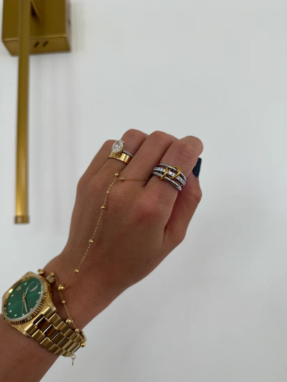 Chansutt Pearls The Taylor Ring Water Resistant 18k Plated Stainless Steel