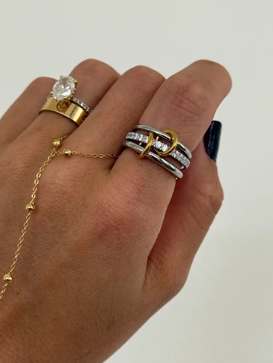 Chansutt Pearls The Taylor Ring Water Resistant 18k Plated Stainless Steel