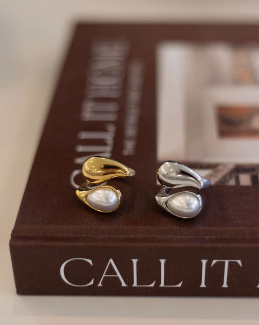 Chansutt Pearls Ava Ring Waterproof 18k Plated Stainless Steel Water Resistant Lifetime Warranty