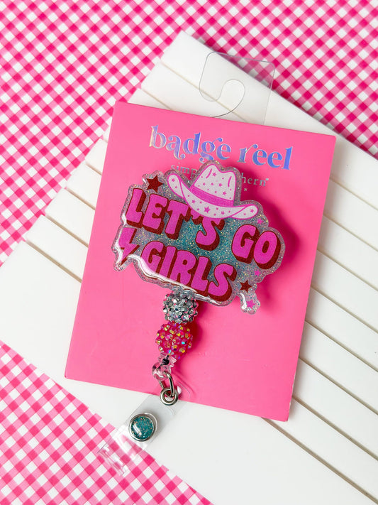 0124-BADGEREEL-LETSGO Simply Southern Lets Go Badge Reel