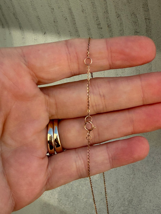 B-PD-019409 10K Rose Gold Cross Necklace - 16" + 2"