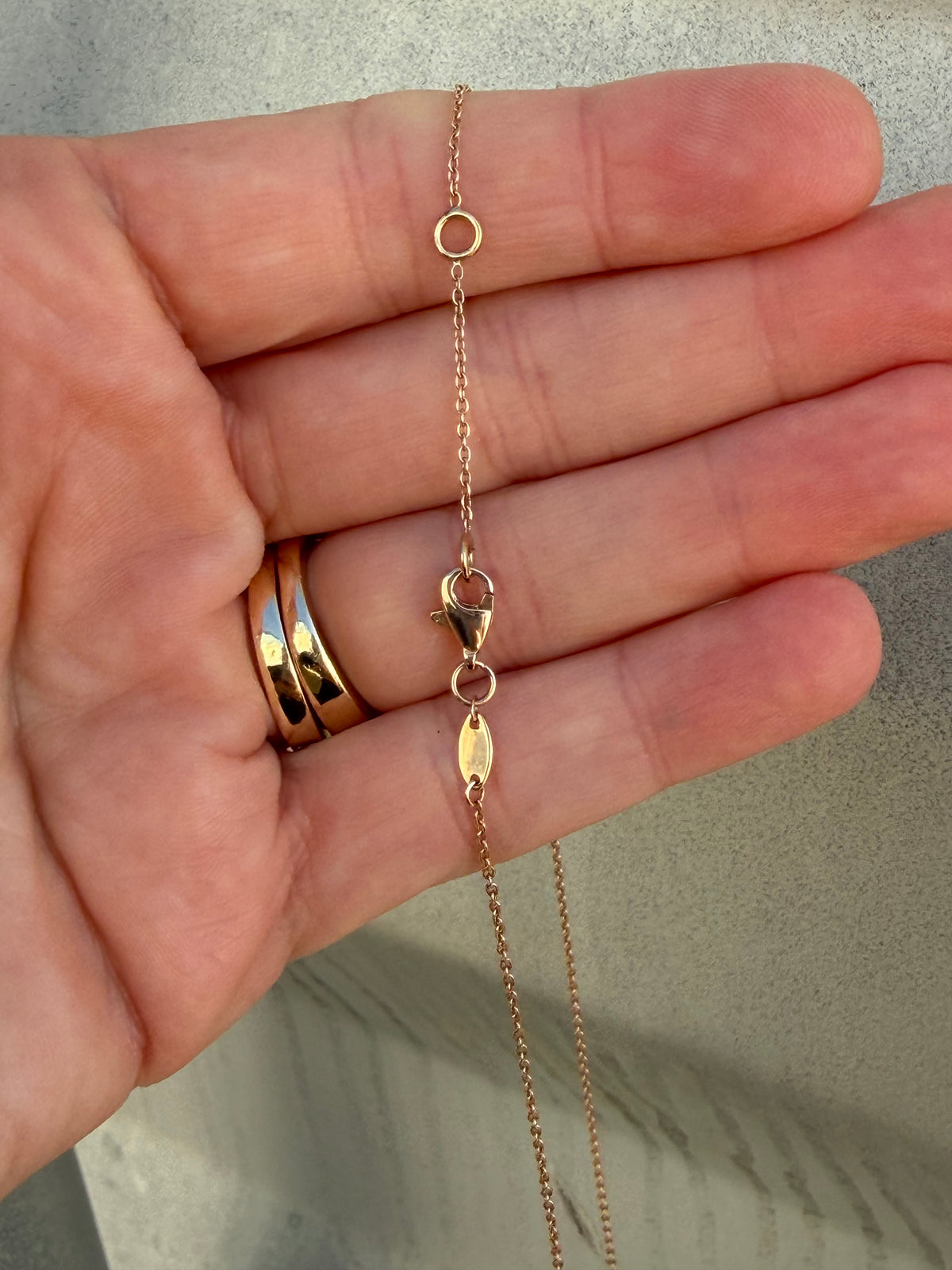 3T097P/1800 14K Rose Gold  Curved Bar Stackable Necklace 16"+2"  0