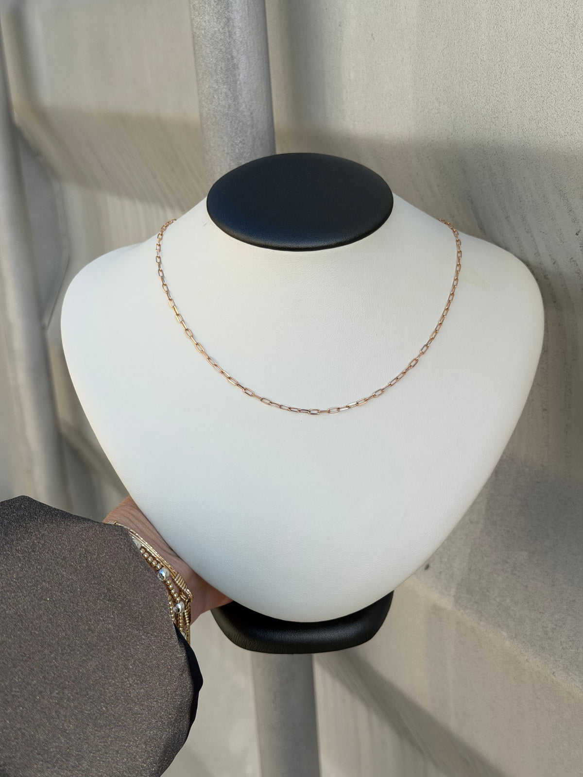 MZ009124 14K Rose Gold Paperclip Chain 16" 0