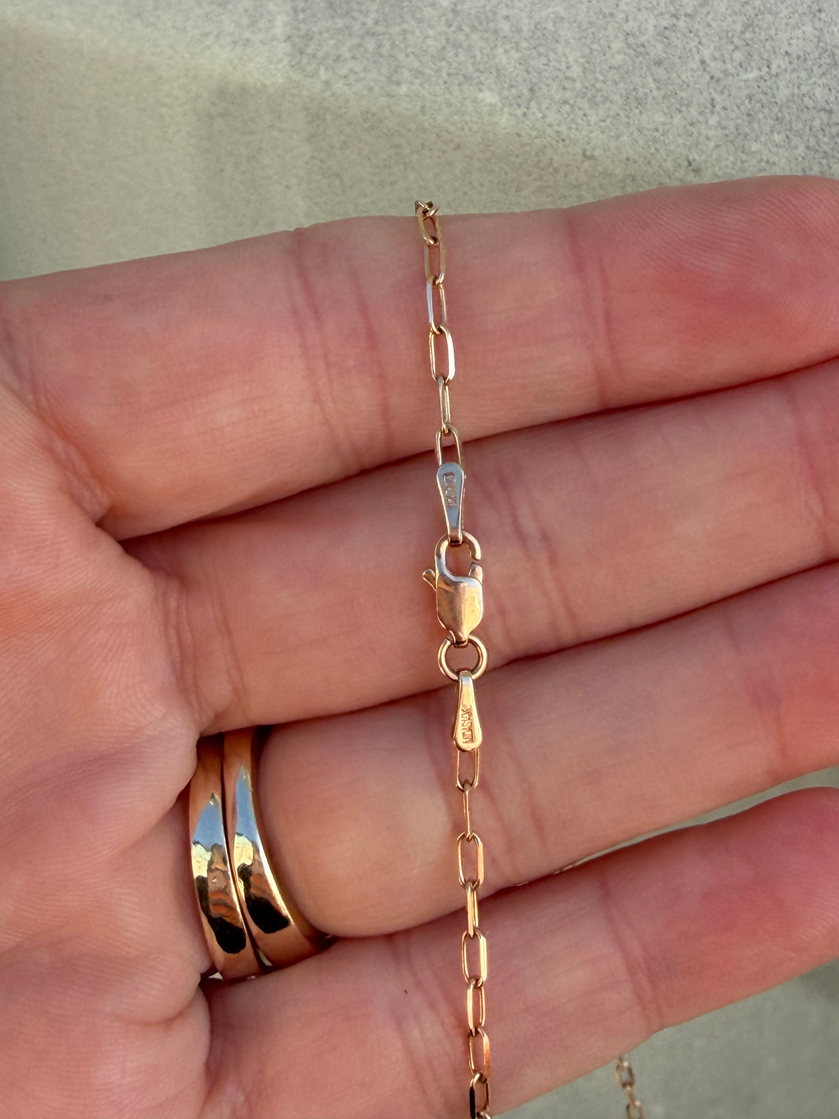 MZ009124 14K Rose Gold Paperclip Chain 16" 0