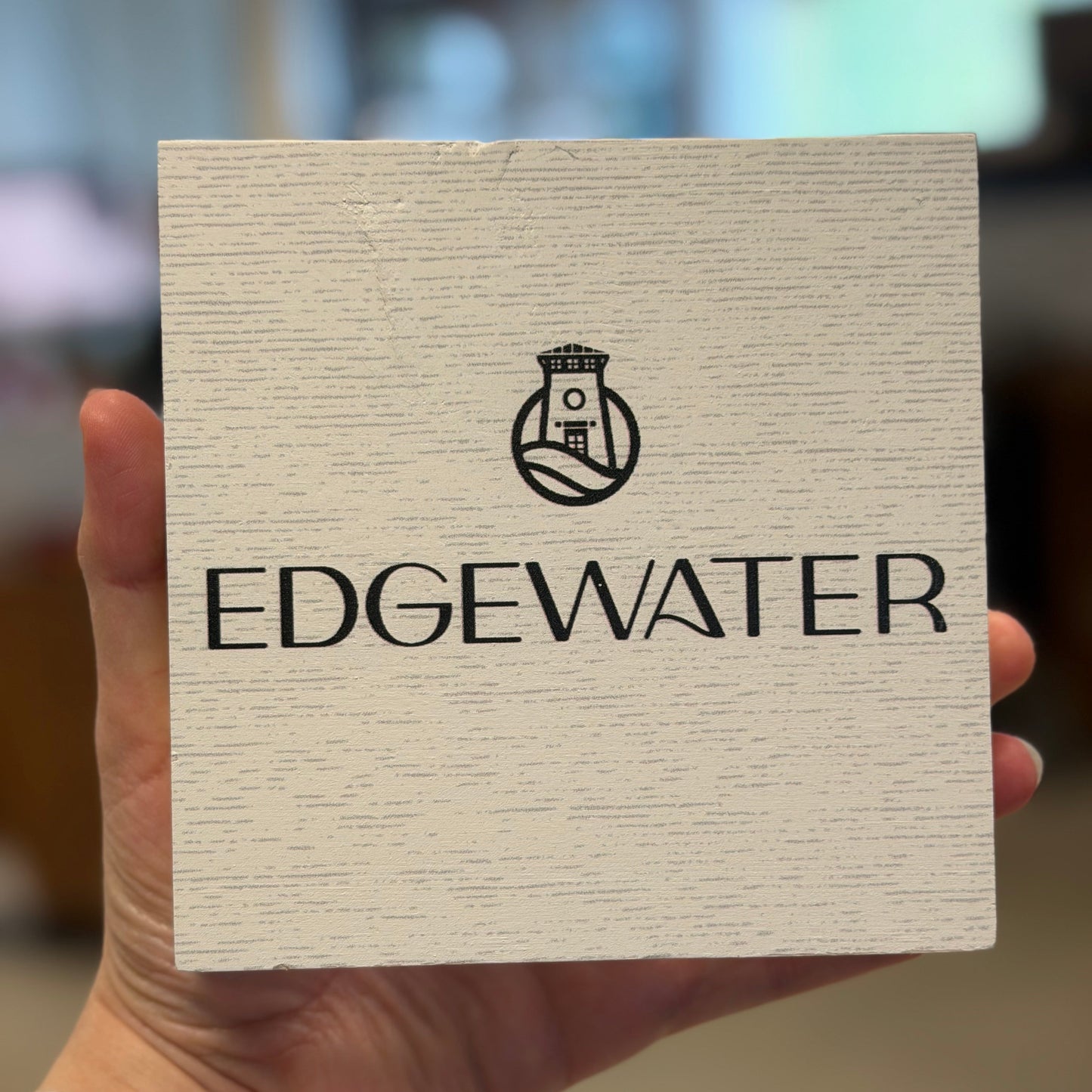 GABGEN100 Edgewater Logo Wooden Block Sign