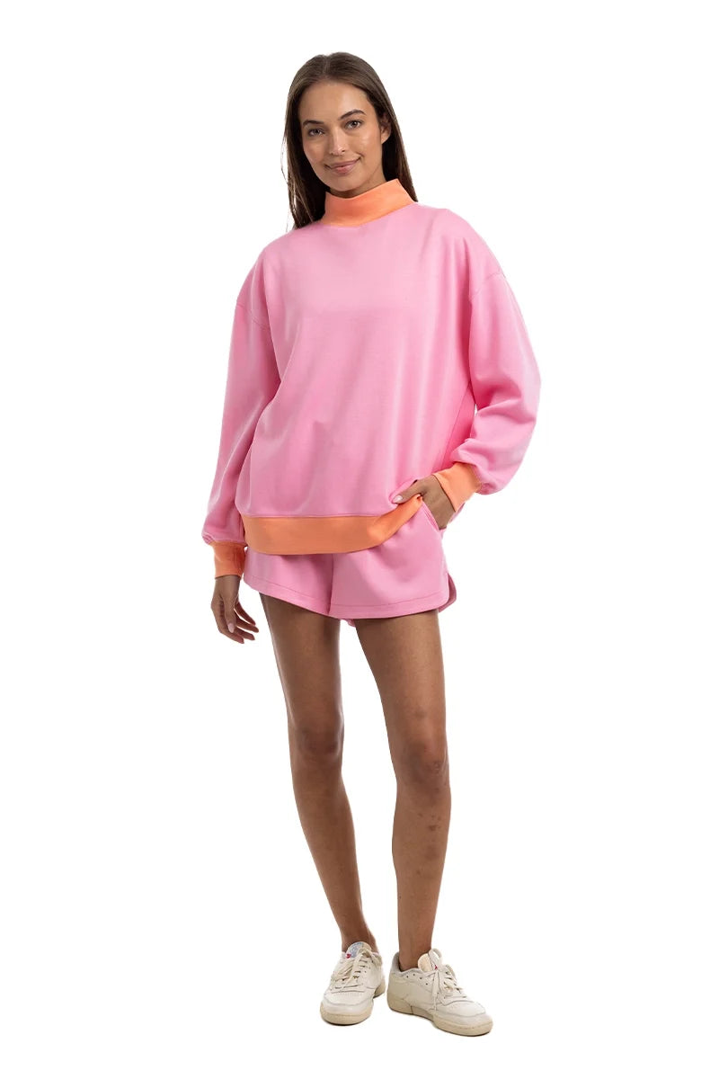 KDC-SET-450_PNK Katydid Pink & Orange Duo Mockneck Sweat Set 0