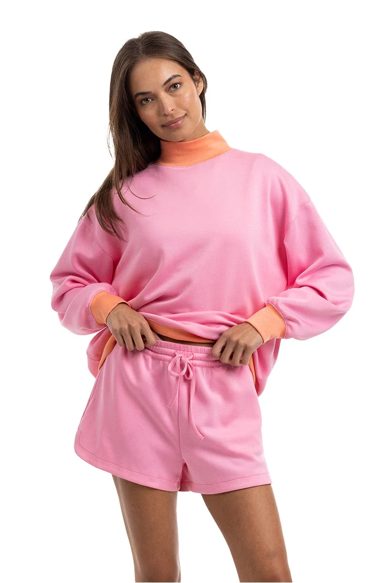 KDC-SET-450_PNK Katydid Pink & Orange Duo Mockneck Sweat Set 0
