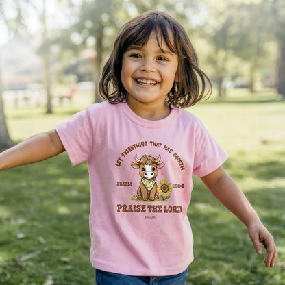 KDZ5470 Kerusso Youth Praise Cow T-Shirt  Pink