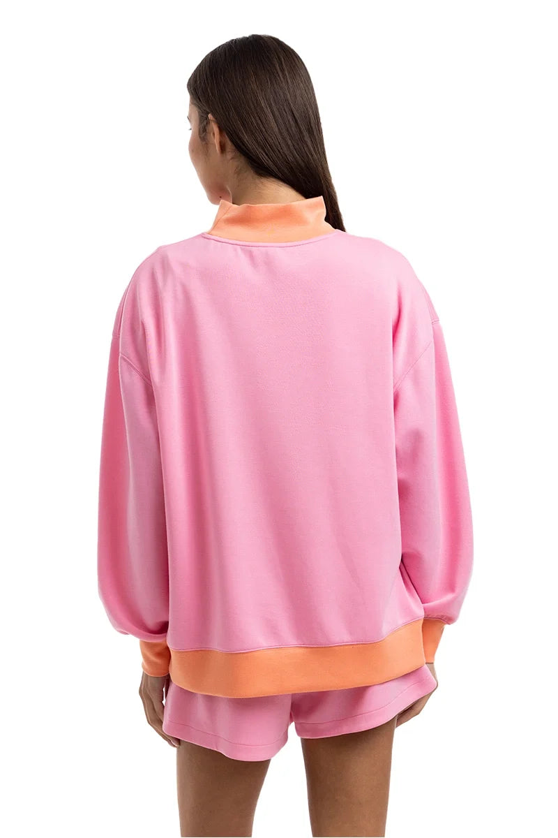 KDC-SET-450_PNK Katydid Pink & Orange Duo Mockneck Sweat Set 0