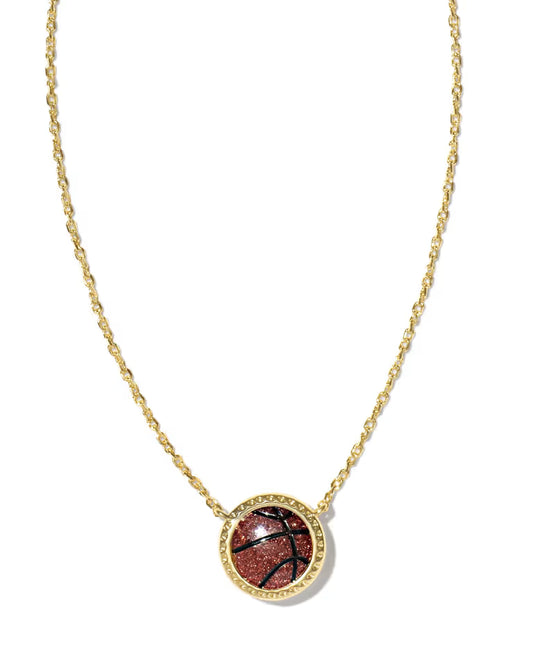 9608865262 Kendra Scott Basketball Necklace in Gold Tone
