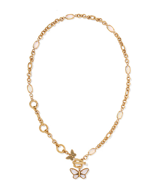 9608879777 Kendra Scott Dolly Parton Butterfly Necklace Vintage Gold White Mix 0