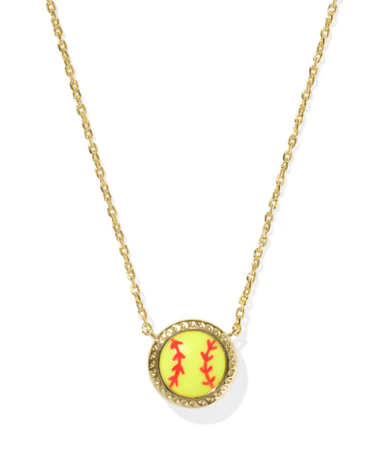 9608877955 Kendra Scott Softball Necklace in Gold Tone