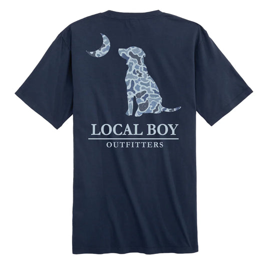 L0000179 Youth Local Boy Distressed LCF Cobalt Dog & Moon T-Shirt