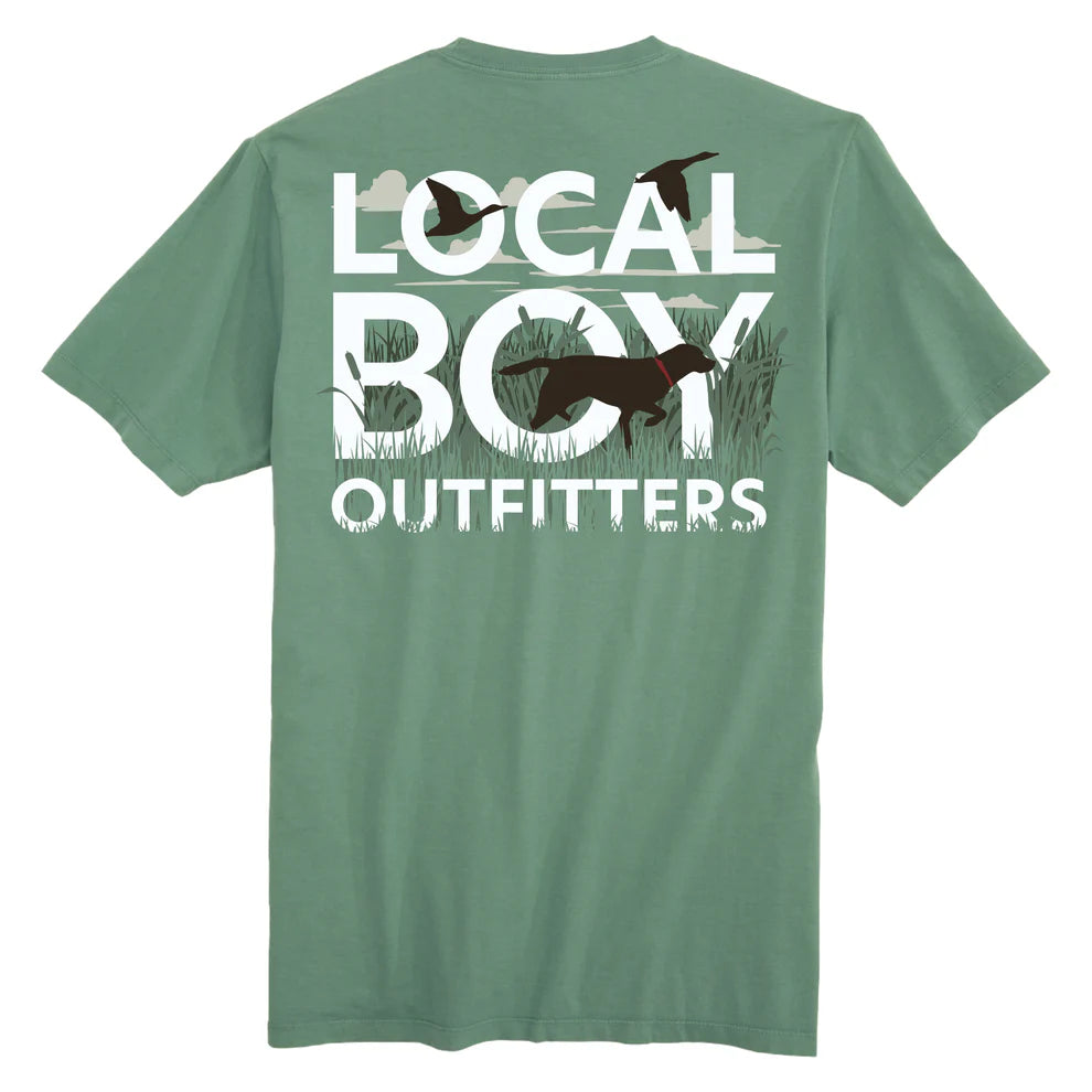 L1000727 Local Boy Text and Tail T-Shirt Light Green