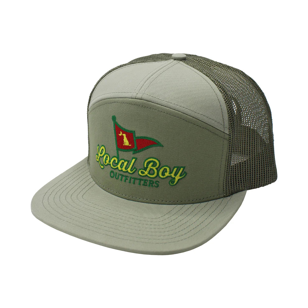 L3000468 Local Boy Front Pin 7 Panel Hat Sage