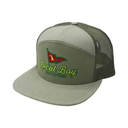 L3000468 Local Boy Front Pin 7 Panel Hat Sage