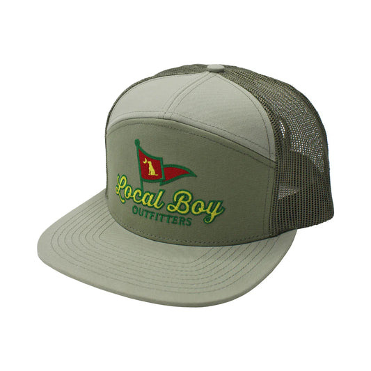 L3000468 Local Boy Front Pin 7 Panel Hat Sage