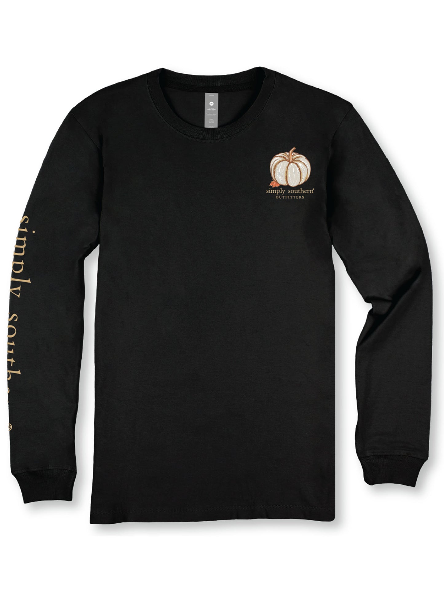 LS-HAPPYFALL-BLK Simply Southern Women's Happy Fall Long Sleeve T-Shirt Black 0