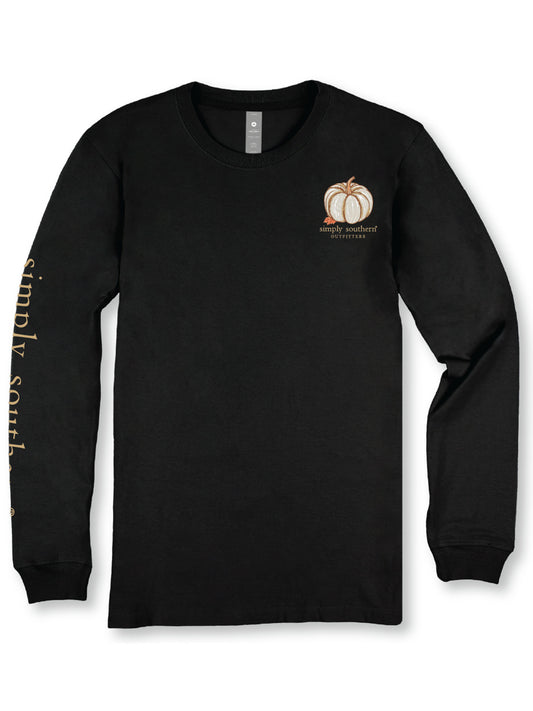 LS-HAPPYFALL-BLK Simply Southern Women's Happy Fall Long Sleeve T-Shirt Black 0