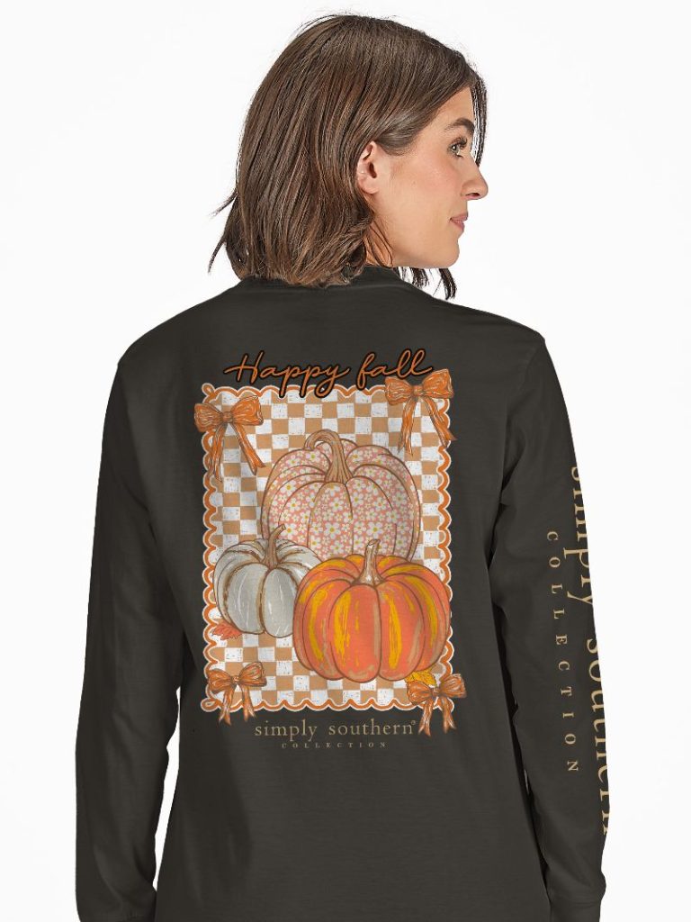 LS-HAPPYFALL-BLK Simply Southern Women's Happy Fall Long Sleeve T-Shirt Black 0