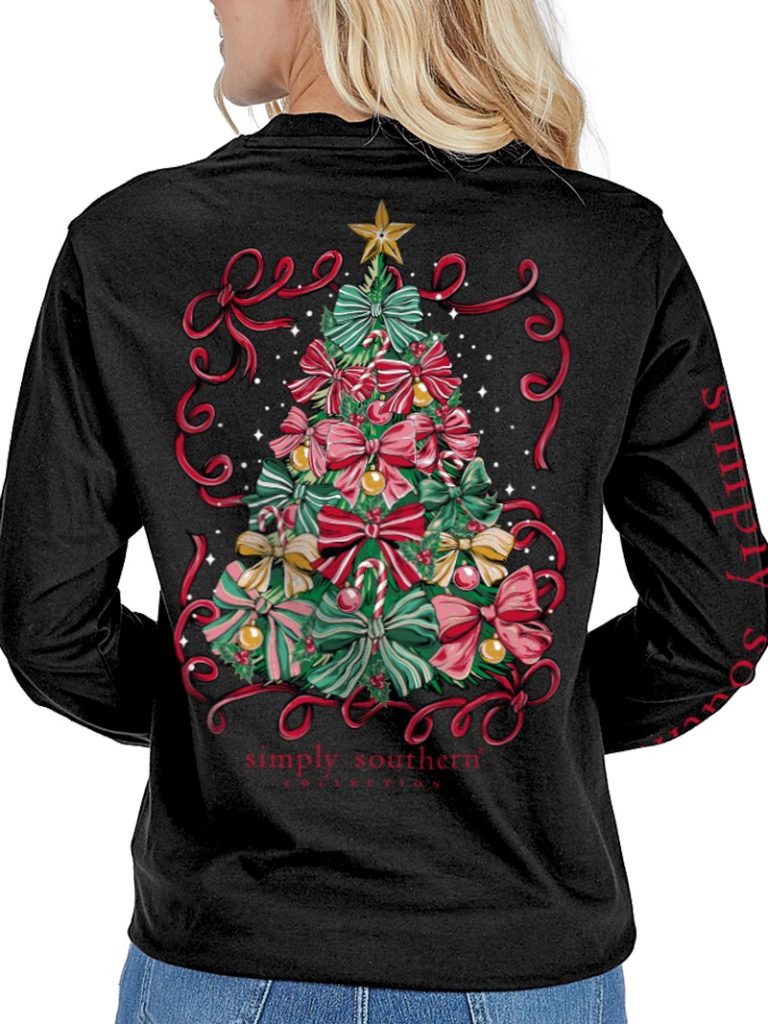 LS-XMASTREE-BLK Simply Southern Women's Christmas Tree Long Sleeve Black 0