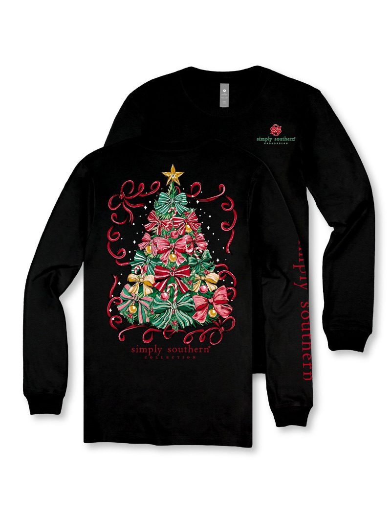 LS-XMASTREE-BLK Simply Southern Women's Christmas Tree Long Sleeve Black 0