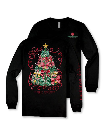 LS-XMASTREE-BLK Simply Southern Women's Christmas Tree Long Sleeve Black 0