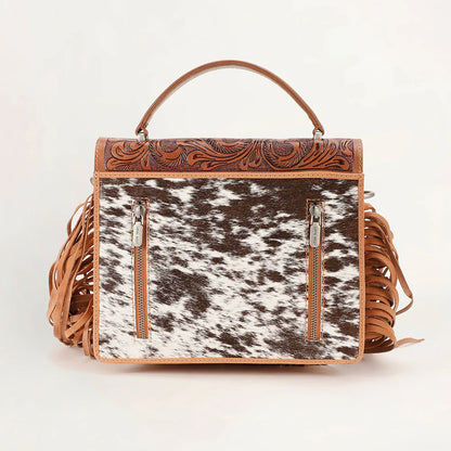 LW-SS25-013-CB Myra Loyal West Classic Flap Medium Tassle Bag Cowhide And Calfskin