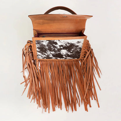 LW-SS25-013-CB Myra Loyal West Classic Flap Medium Tassle Bag Cowhide And Calfskin