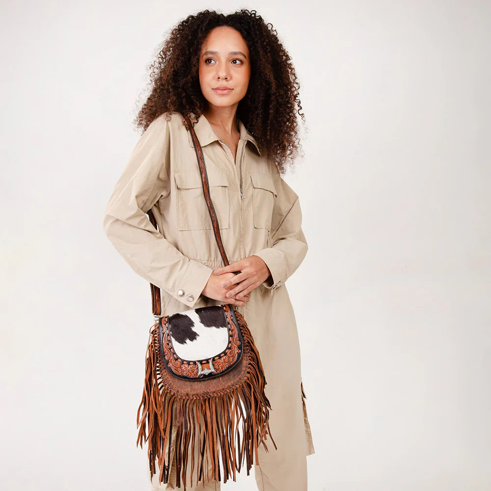 LW-SS25-060-CB Myra Loyal West Desert Dahilia Tassle Bag