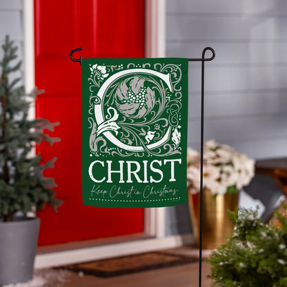 SX3BCHF26 JC For Christmas Front Back Suede Garden Flag 0