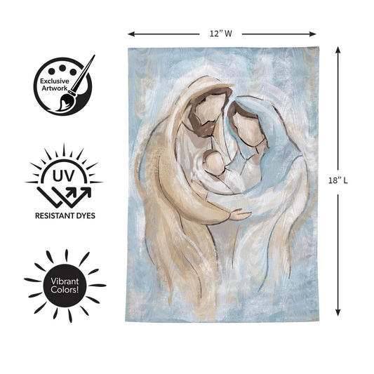 MFYN6GF26 Evergreen Nativity Holy Miracle Moire Garden Flag 0