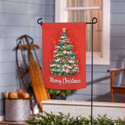 SX0WPKSGF126 Evergreen Heartfelt Cheer Christmas Tree Suede Garden Flag 0