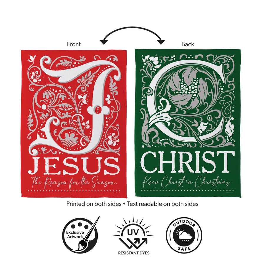 SX3BCHF26 JC For Christmas Front Back Suede Garden Flag 0