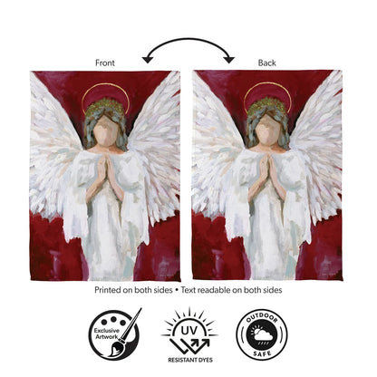 SXBPXGF26 Evergreen Praying Angel Suede Garden Flag 0