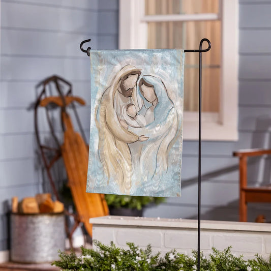 MFYN6GF26 Evergreen Nativity Holy Miracle Moire Garden Flag 0
