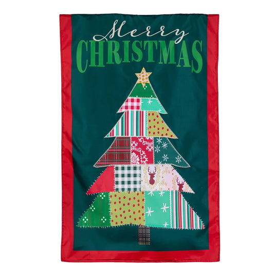 APJ8NGF26 Evergreen Quilted Christmas Tree Applique Flag 0