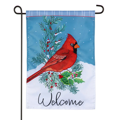 APCZBGF26 Evergreen Winter Night Cardinal Applique Garden Flag 0