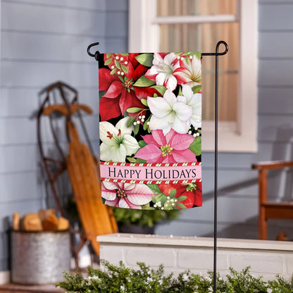 SXNS8GF26 Evergreen Blooming Winter Suede Garden Flag 0