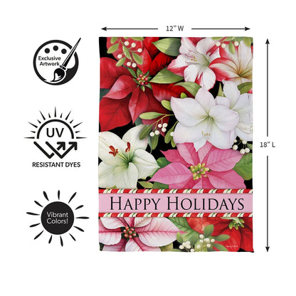 SXNS8GF26 Evergreen Blooming Winter Suede Garden Flag 0