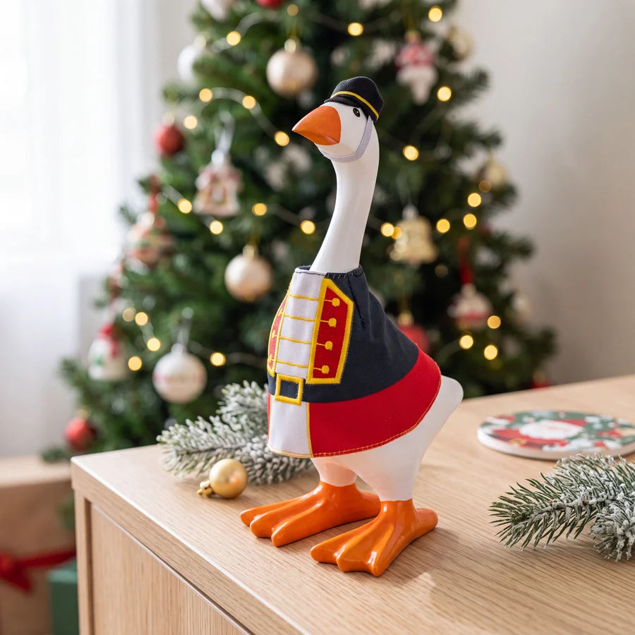 TAJD98TAF Evergreen Gordy the Desktop Goose Hillside Pasture Table Decor Fabric Accessory Set, Nutcracker 0