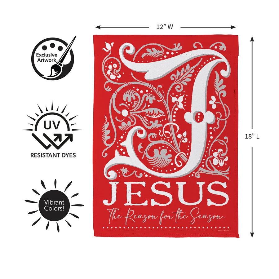 SX3BCHF26 JC For Christmas Front Back Suede Garden Flag 0
