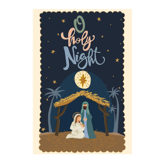 APT2FHF26 Evergreen O Holy Night Miracle Applique House Flag 0